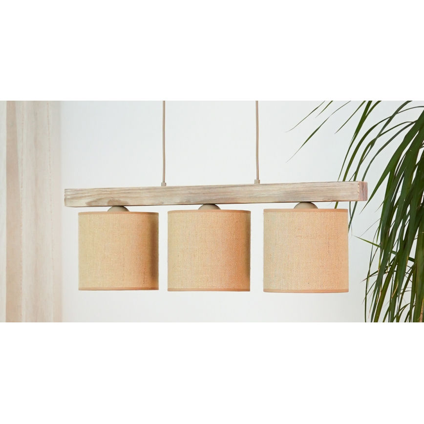 Brilagi - Chandelier on a string FOREST 3xE27/15W/230V pine/brown