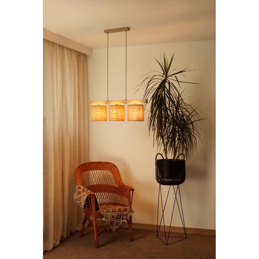 Brilagi - Chandelier on a string FOREST 3xE27/15W/230V pine/brown