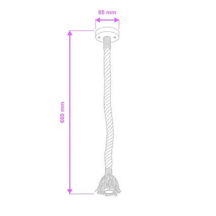 Brilagi - Chandelier on a string KOS 1xE27/60W/230V beech