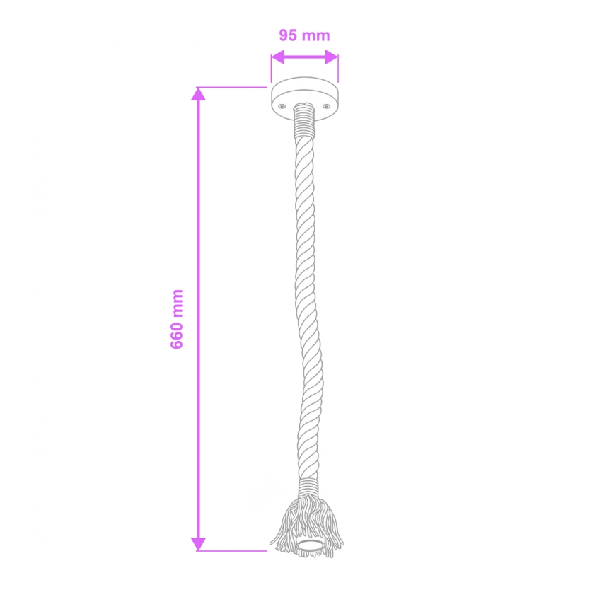 Brilagi - Chandelier on a string KOS 1xE27/60W/230V beech