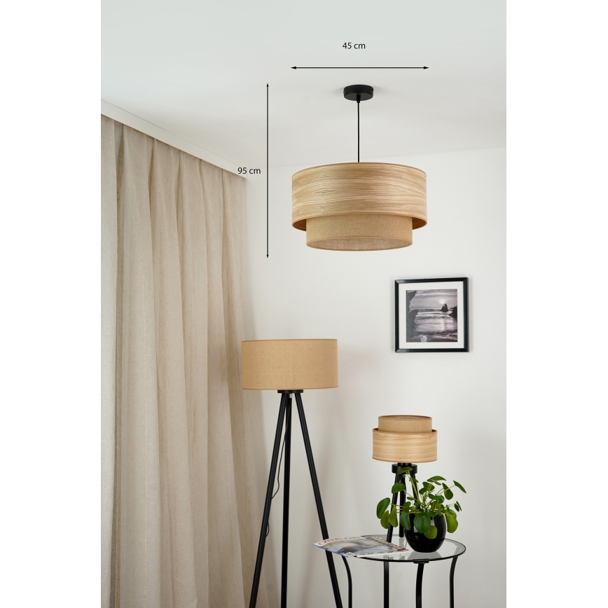 Brilagi - Chandelier on a string MONTANA BOHO 1xE27/15W/230V d. 45 cm brown/black