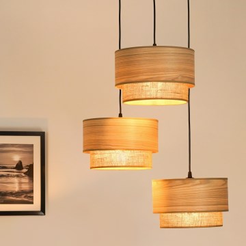 Brilagi - Chandelier on a string MONTANA BOHO 3xE27/15W/230V brown/black
