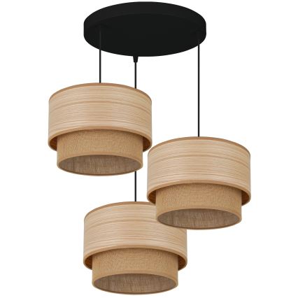 Brilagi - Chandelier on a string MONTANA BOHO 3xE27/15W/230V brown/black