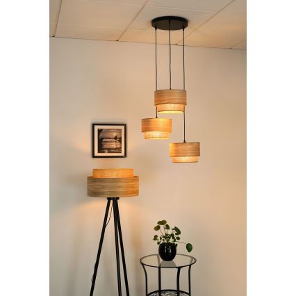 Brilagi - Chandelier on a string MONTANA BOHO 3xE27/15W/230V brown/black