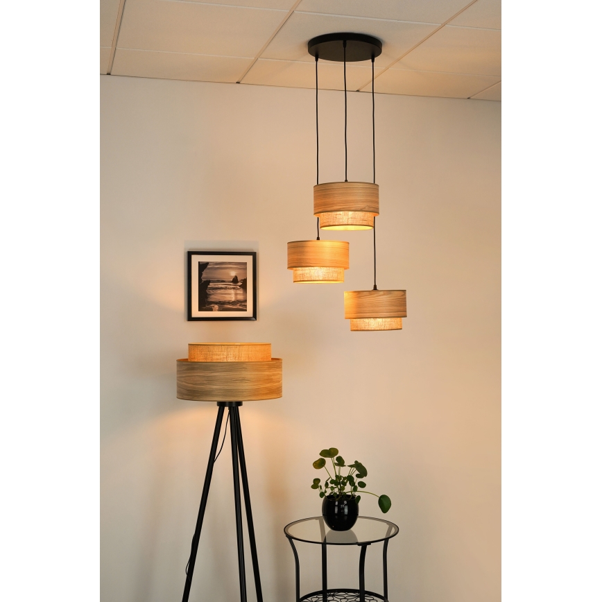 Brilagi - Chandelier on a string MONTANA BOHO 3xE27/15W/230V brown/black