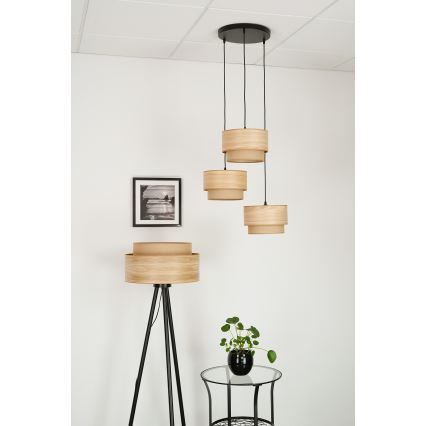 Brilagi - Chandelier on a string MONTANA BOHO 3xE27/15W/230V brown/black