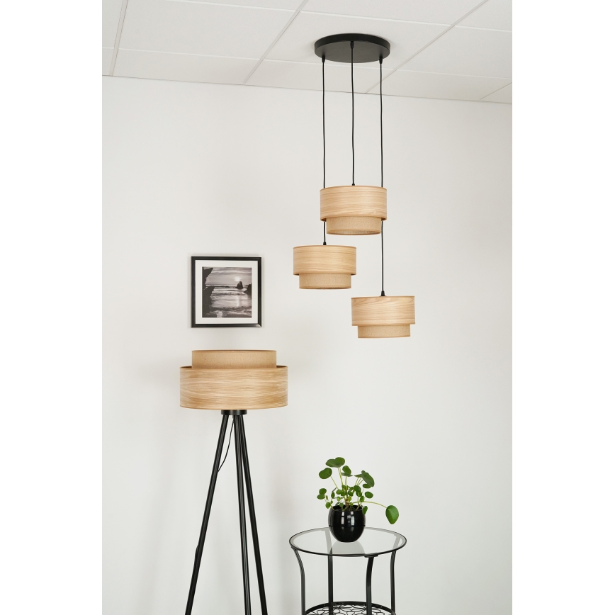 Brilagi - Chandelier on a string MONTANA BOHO 3xE27/15W/230V brown/black