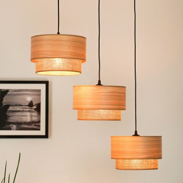 Brilagi - Chandelier on a string MONTANA BOHO 3xE27/15W/230V brown/black