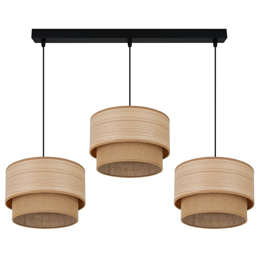 Brilagi - Chandelier on a string MONTANA BOHO 3xE27/15W/230V brown/black