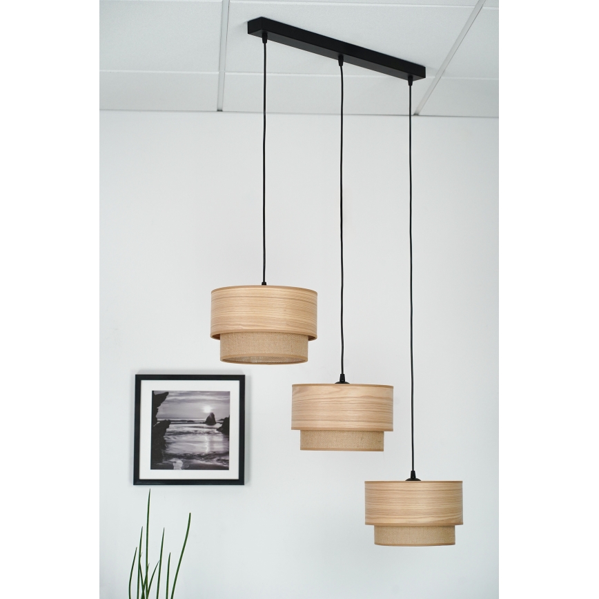 Brilagi - Chandelier on a string MONTANA BOHO 3xE27/15W/230V brown/black
