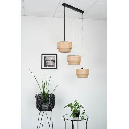 Brilagi - Chandelier on a string MONTANA BOHO 3xE27/15W/230V brown/black