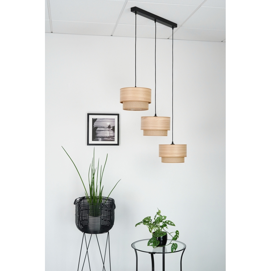 Brilagi - Chandelier on a string MONTANA BOHO 3xE27/15W/230V brown/black