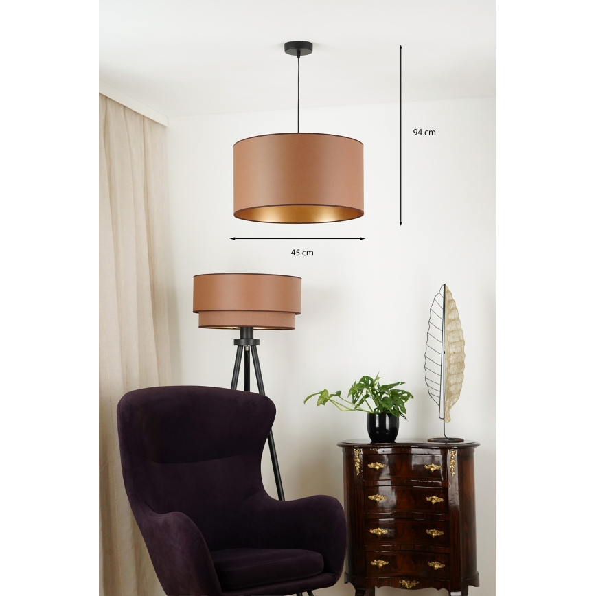 Brilagi - Chandelier on a string OREGON ROLLER VEGE 1xE27/15W/230V d. 45 cm brown