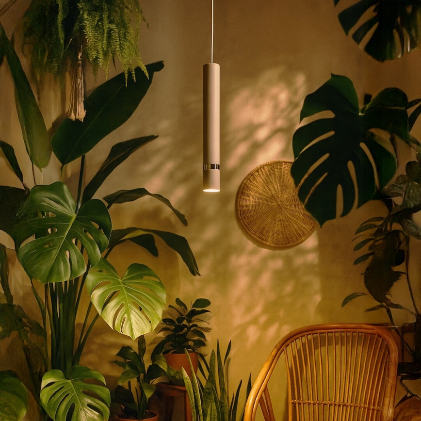 Brilagi - Chandelier on a string POKER 1xGU10/25W/230V beige/gold