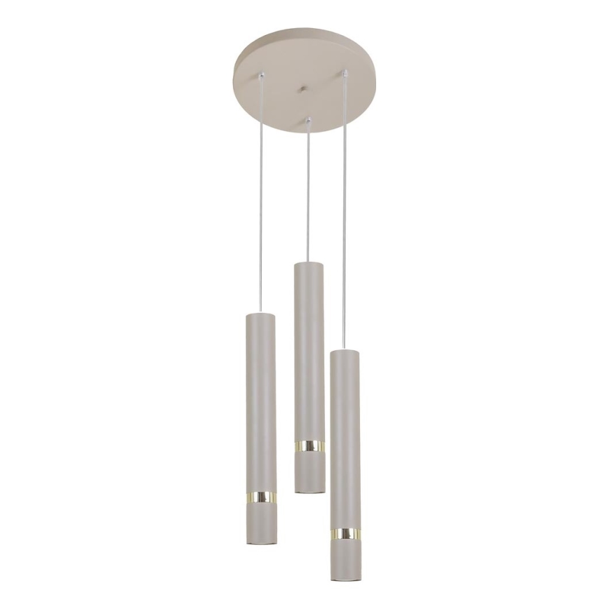 Brilagi - Chandelier on a string POKER 3xGU10/25W/230V beige/gold