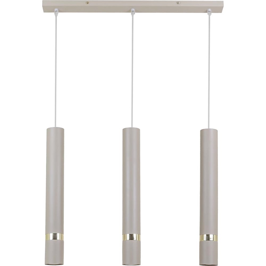 Brilagi - Chandelier on a string POKER 3xGU10/25W/230V beige/gold