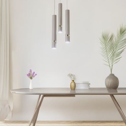 Brilagi - Chandelier on a string POKER 3xGU10/25W/230V beige/gold