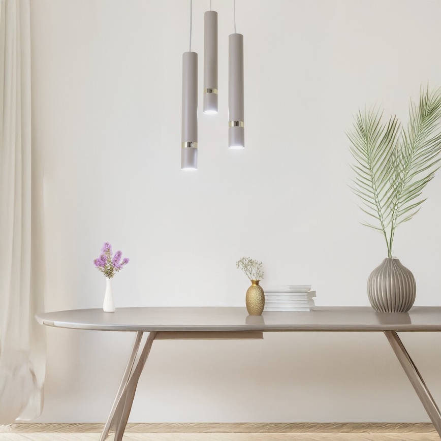 Brilagi - Chandelier on a string POKER 3xGU10/25W/230V beige/gold