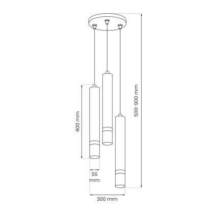 Brilagi - Chandelier on a string POKER 3xGU10/25W/230V beige/gold