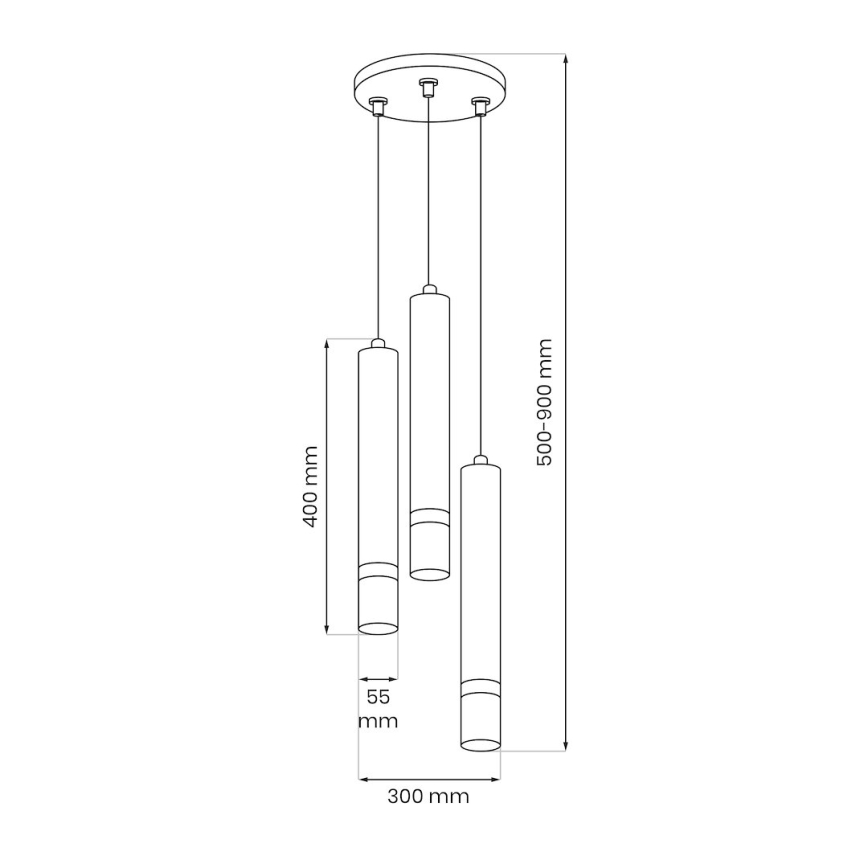Brilagi - Chandelier on a string POKER 3xGU10/25W/230V beige/gold