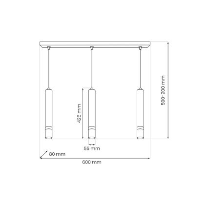 Brilagi - Chandelier on a string POKER 3xGU10/25W/230V beige/gold