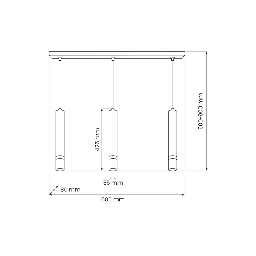 Brilagi - Chandelier on a string POKER 3xGU10/25W/230V beige/gold