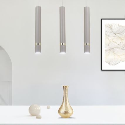 Brilagi - Chandelier on a string POKER 3xGU10/25W/230V beige/gold