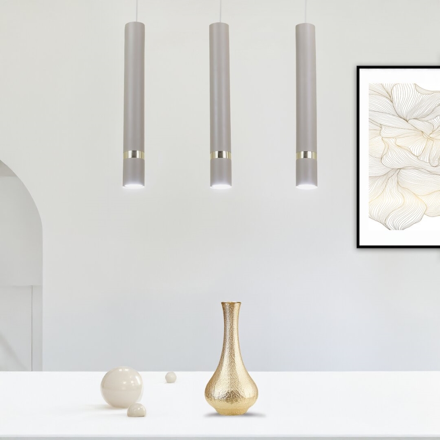 Brilagi - Chandelier on a string POKER 3xGU10/25W/230V beige/gold