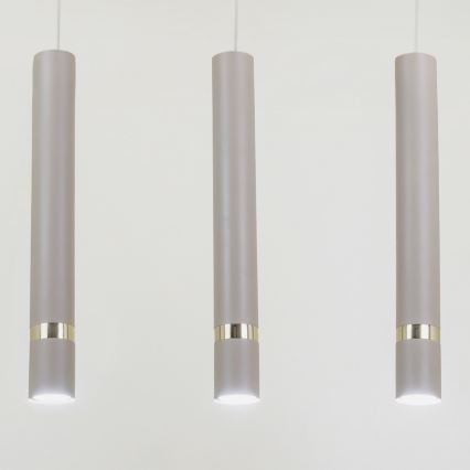 Brilagi - Chandelier on a string POKER 3xGU10/25W/230V beige/gold
