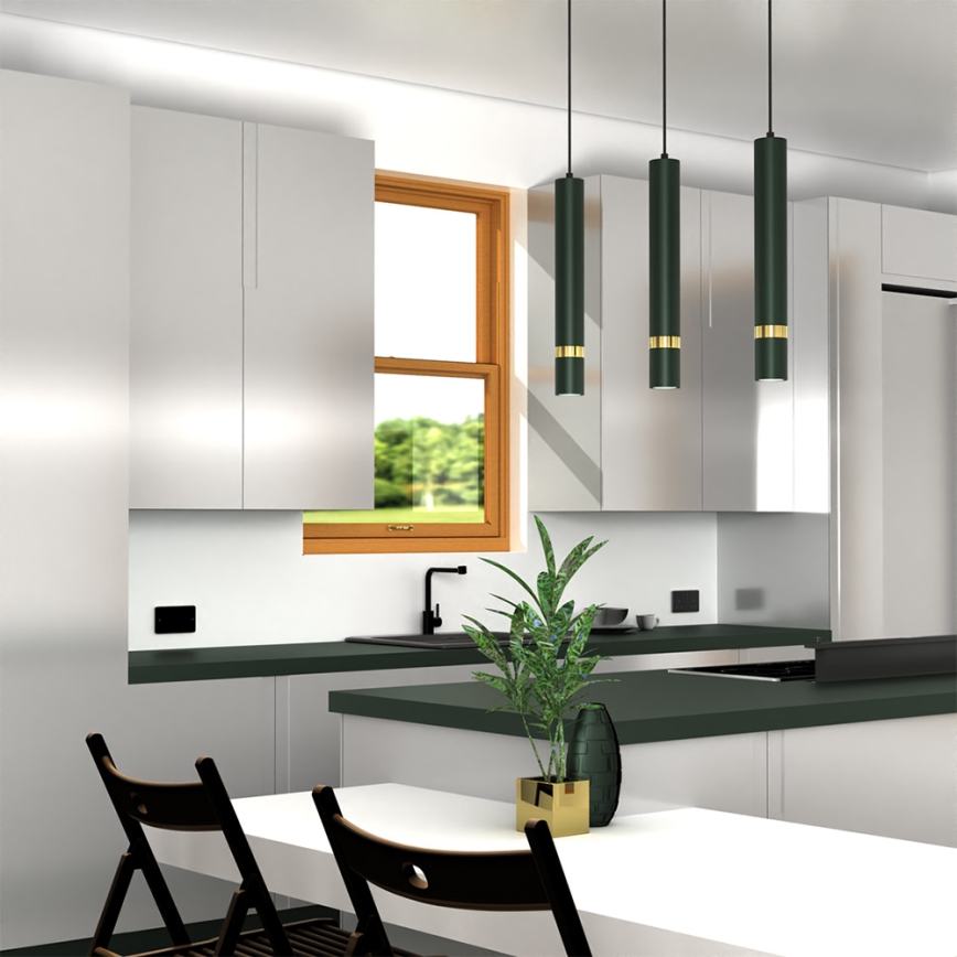 Brilagi - Chandelier on a string POKER 3xGU10/25W/230V green/gold