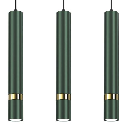 Brilagi - Chandelier on a string POKER 3xGU10/25W/230V green/gold