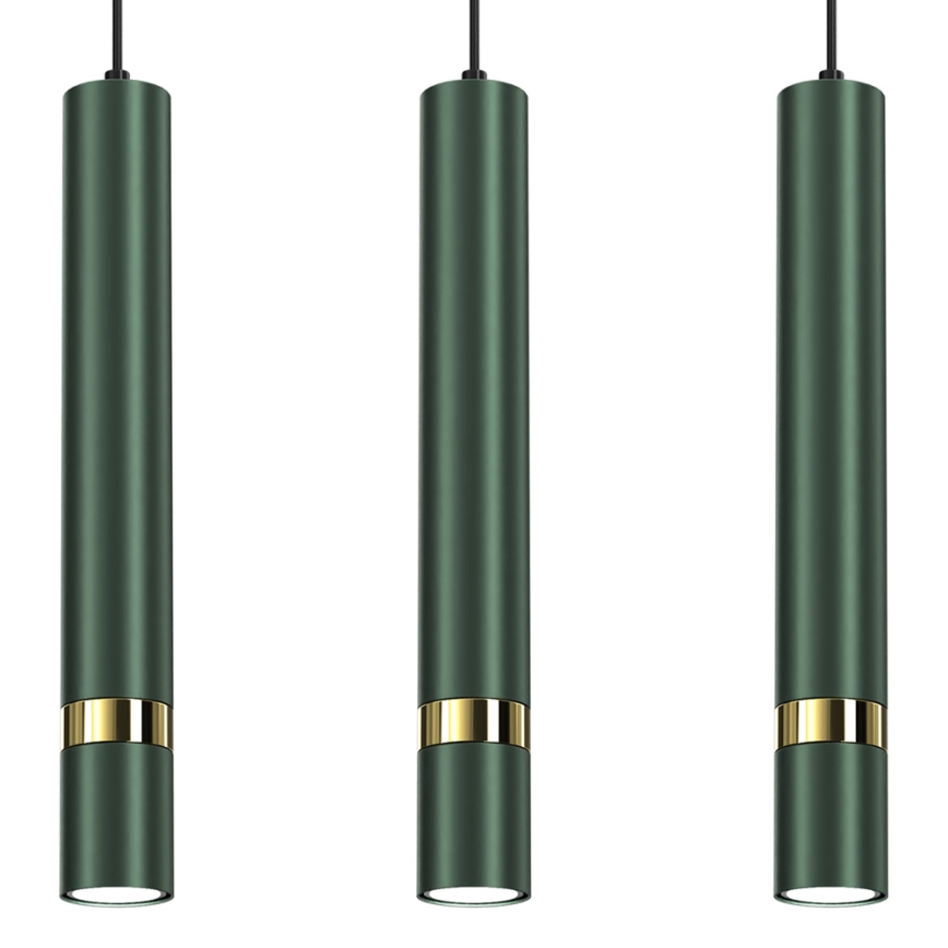 Brilagi - Chandelier on a string POKER 3xGU10/25W/230V green/gold