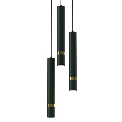 Brilagi - Chandelier on a string POKER 3xGU10/25W/230V green/gold