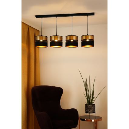 Brilagi - Chandelier on a string ROYAL 4xE27/15W/230V black/gold