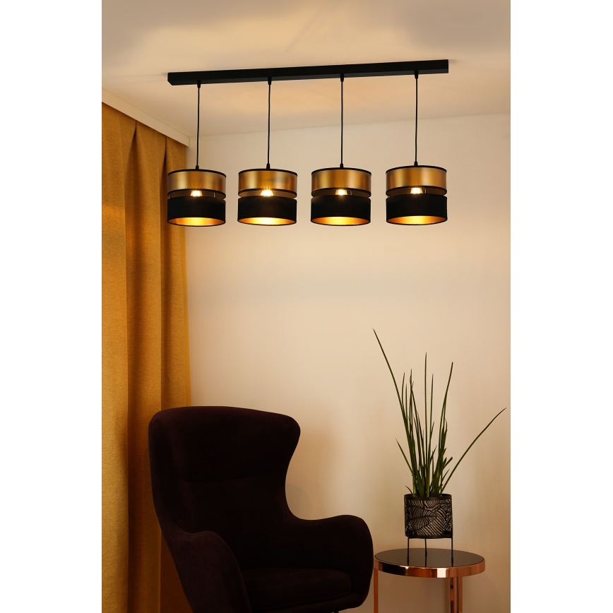Brilagi - Chandelier on a string ROYAL 4xE27/15W/230V black/gold