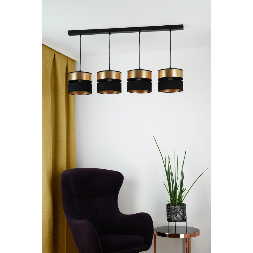 Brilagi - Chandelier on a string ROYAL 4xE27/15W/230V black/gold