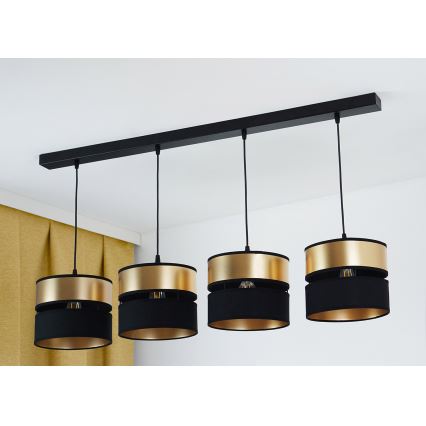 Brilagi - Chandelier on a string ROYAL 4xE27/15W/230V black/gold