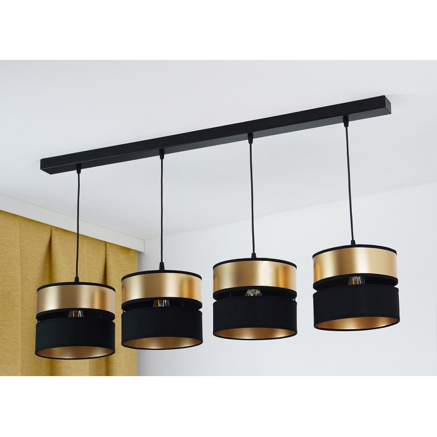 Brilagi - Chandelier on a string ROYAL 4xE27/15W/230V black/gold