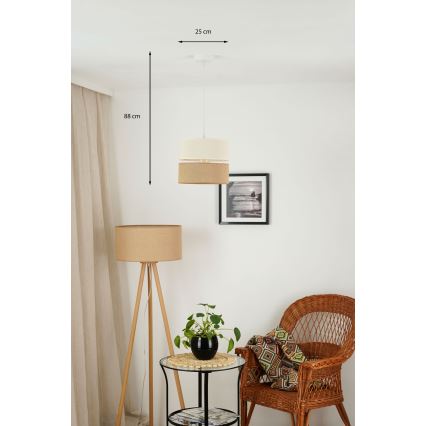 Brilagi - Chandelier on a string ROYAL YUTE 1xE27/15W/230V d. 25 cm beige/creamy