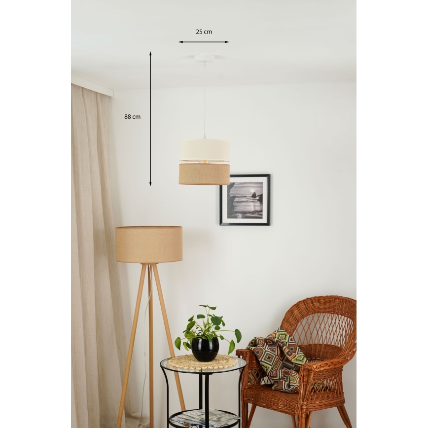 Brilagi - Chandelier on a string ROYAL YUTE 1xE27/15W/230V d. 25 cm beige/creamy