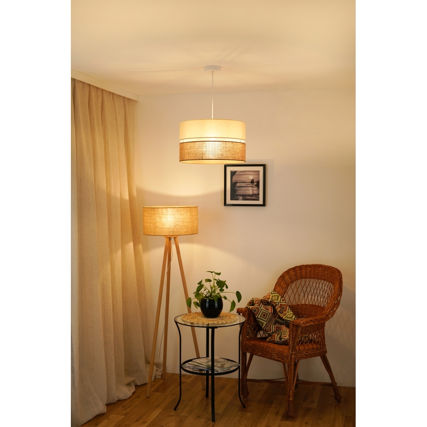 Brilagi - Chandelier on a string ROYAL YUTE 1xE27/15W/230V d. 40 cm beige/creamy