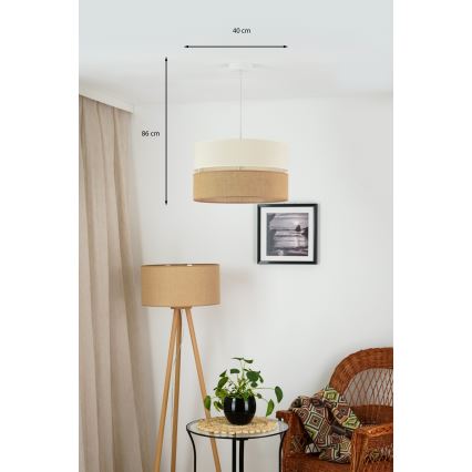 Brilagi - Chandelier on a string ROYAL YUTE 1xE27/15W/230V d. 40 cm beige/creamy