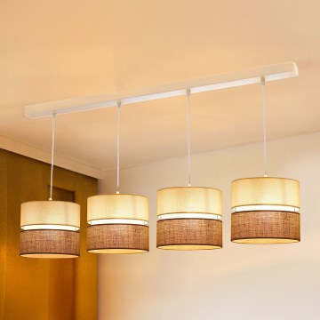 Brilagi - Chandelier on a string ROYAL YUTE 4xE27/15W/230V beige/creamy/white