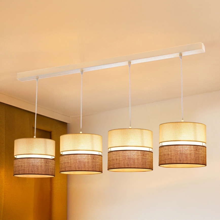 Brilagi - Chandelier on a string ROYAL YUTE 4xE27/15W/230V beige/creamy/white