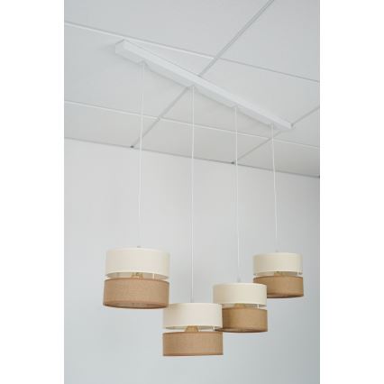 Brilagi - Chandelier on a string ROYAL YUTE 4xE27/15W/230V beige/creamy/white