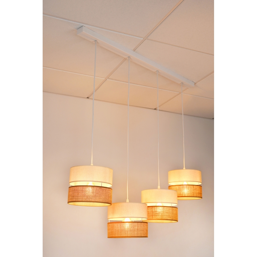 Brilagi - Chandelier on a string ROYAL YUTE 4xE27/15W/230V beige/creamy/white