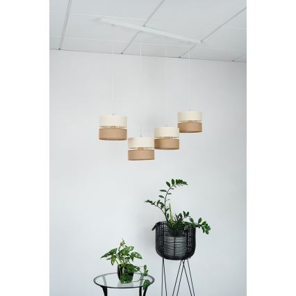 Brilagi - Chandelier on a string ROYAL YUTE 4xE27/15W/230V beige/creamy/white