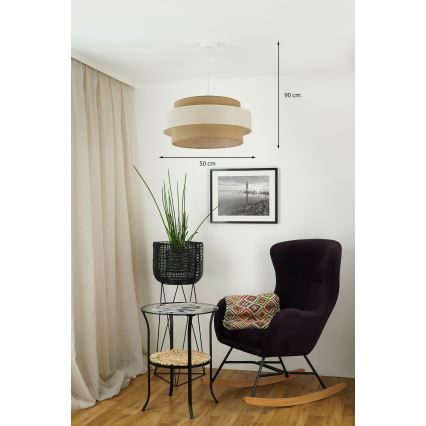 Brilagi - Chandelier on a string SPACE LIGHT 1xE27/15W/230V d. 50 cm beige/creamy
