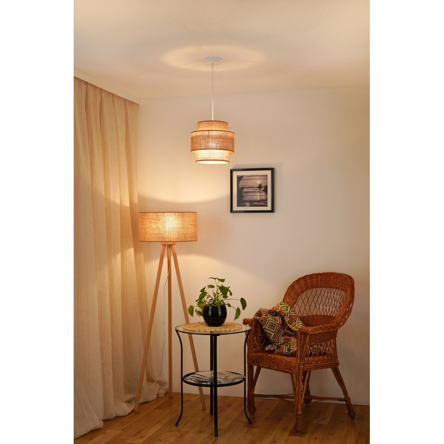 Brilagi - Chandelier on a string SPACE YUTE 1xE27/15W/230V d. 25 cm beige/white