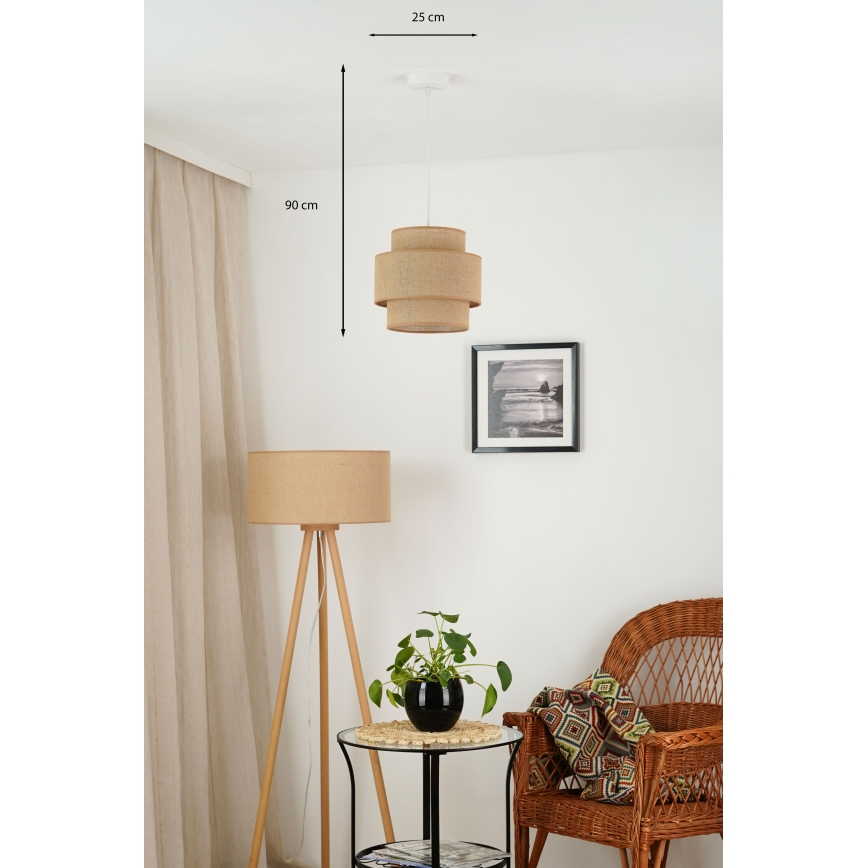 Brilagi - Chandelier on a string SPACE YUTE 1xE27/15W/230V d. 25 cm beige/white